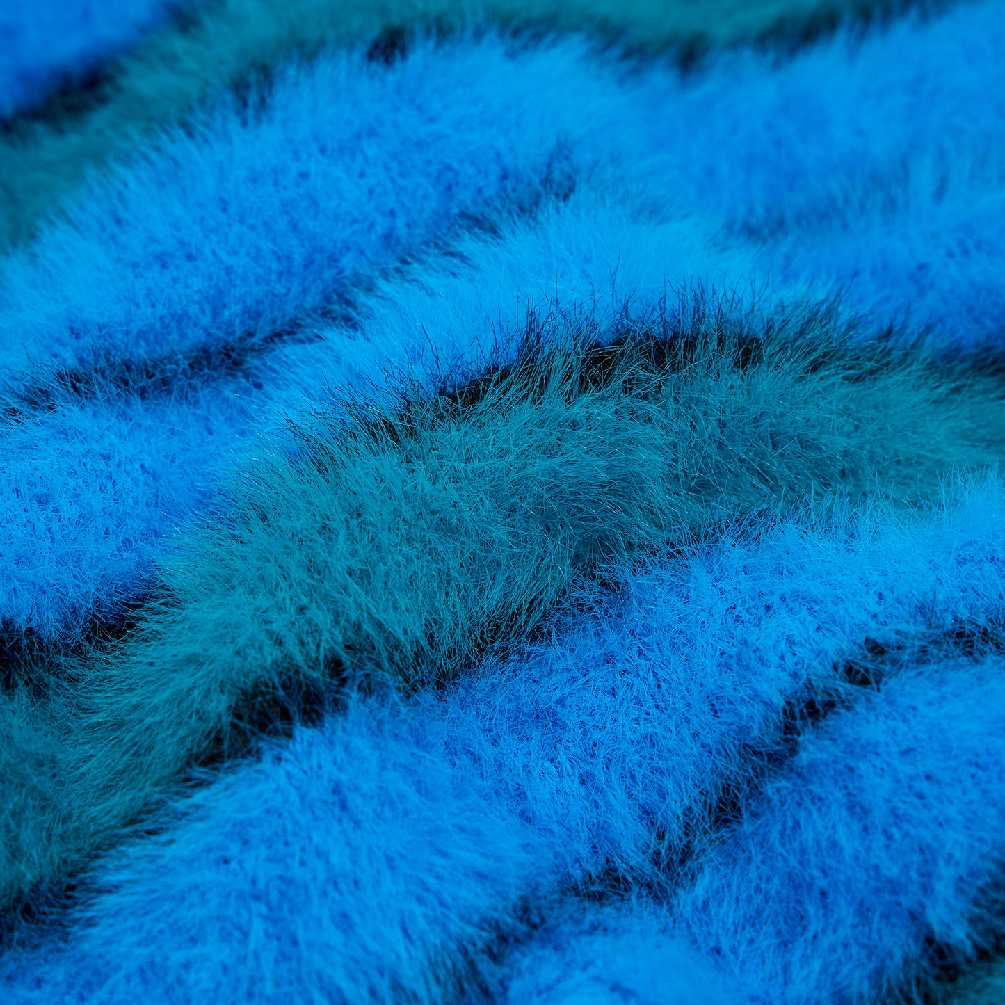 Striped Hairy Sweater Blue / Aqua / Black