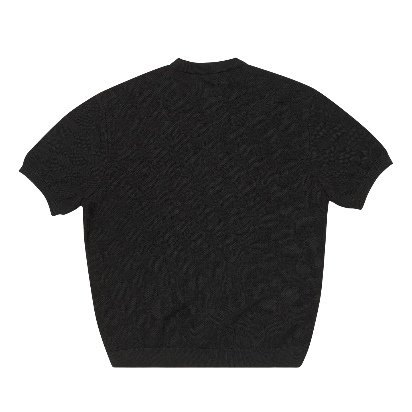 Block Knitted T-Shirt Black