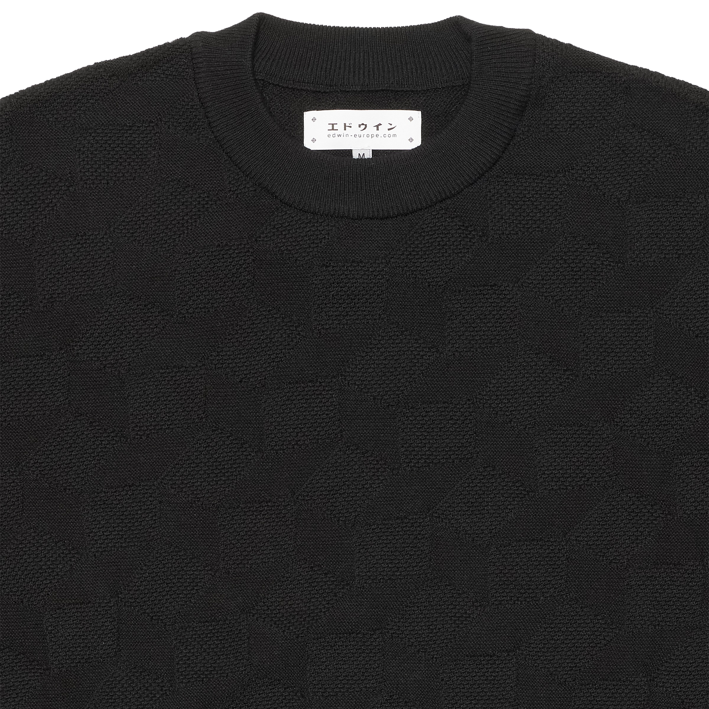Block Knitted T-Shirt Black