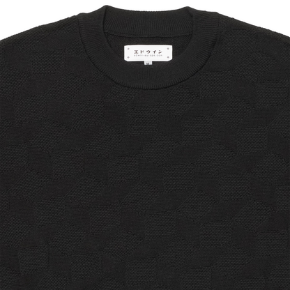 Block Knitted T-Shirt Black