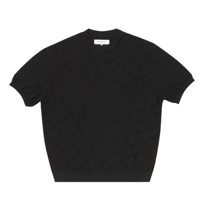 Block Knitted T-Shirt Black