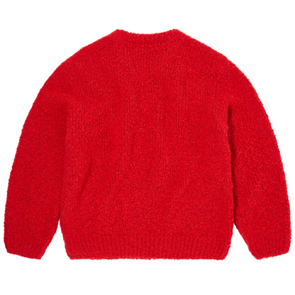 Dun Textured Sweater Fiery Red