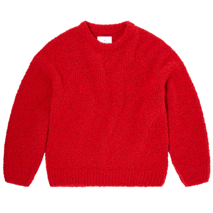 Dun Textured Sweater Fiery Red