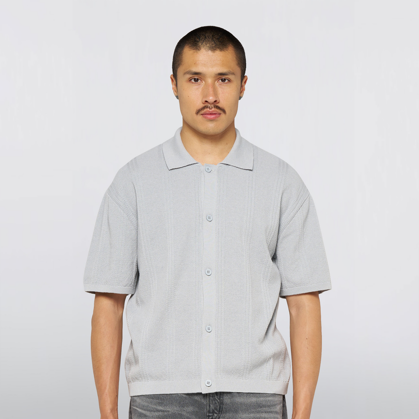 Luis Buttoned Polo Grey