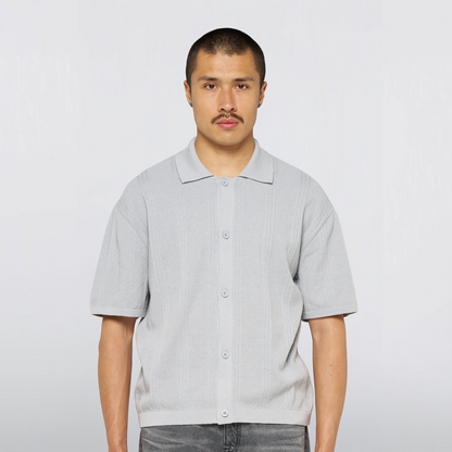 Luis Buttoned Polo Grey