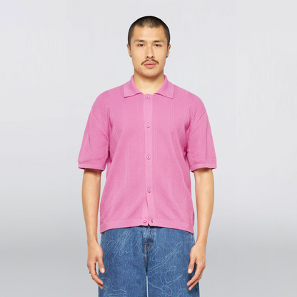 Luis Buttoned Polo Pink