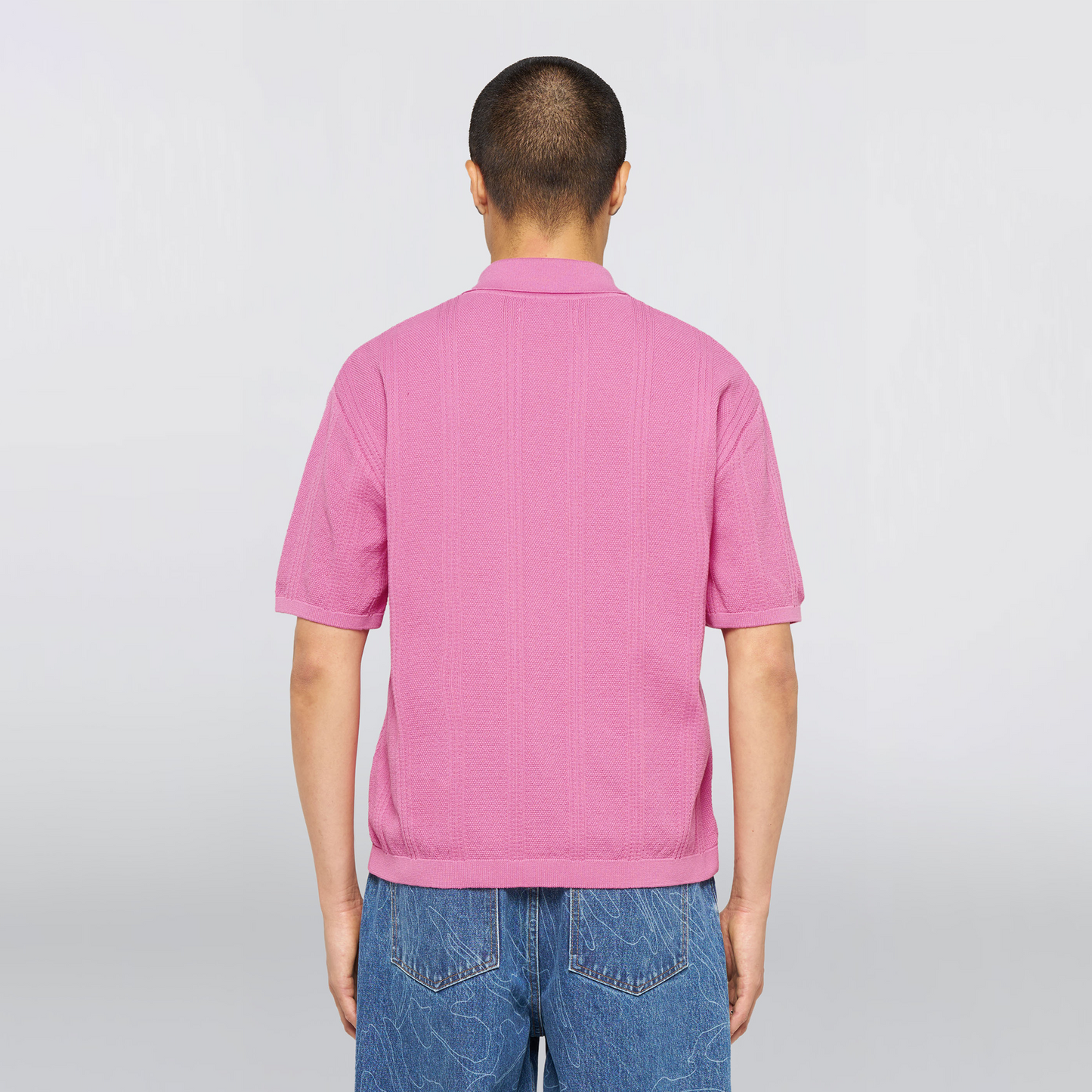 Luis Buttoned Polo Pink