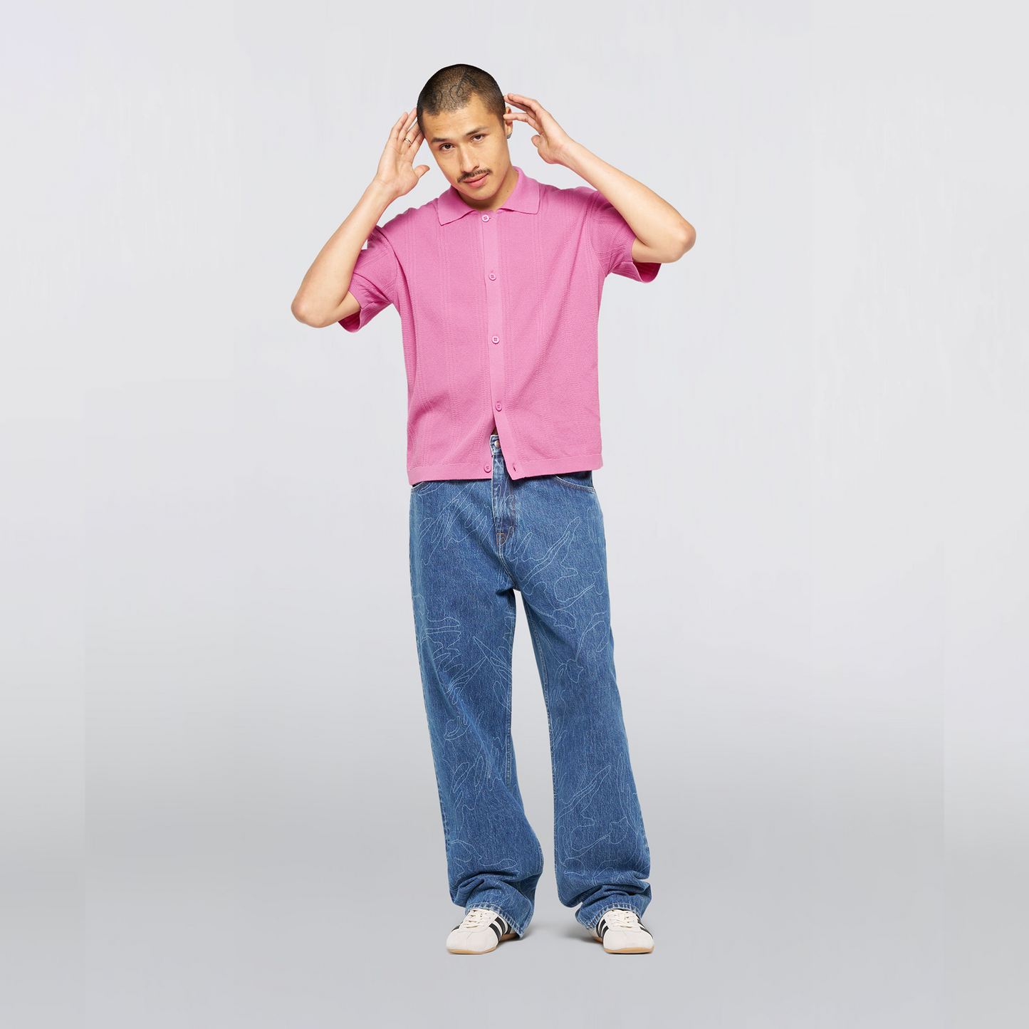 Luis Buttoned Polo Pink