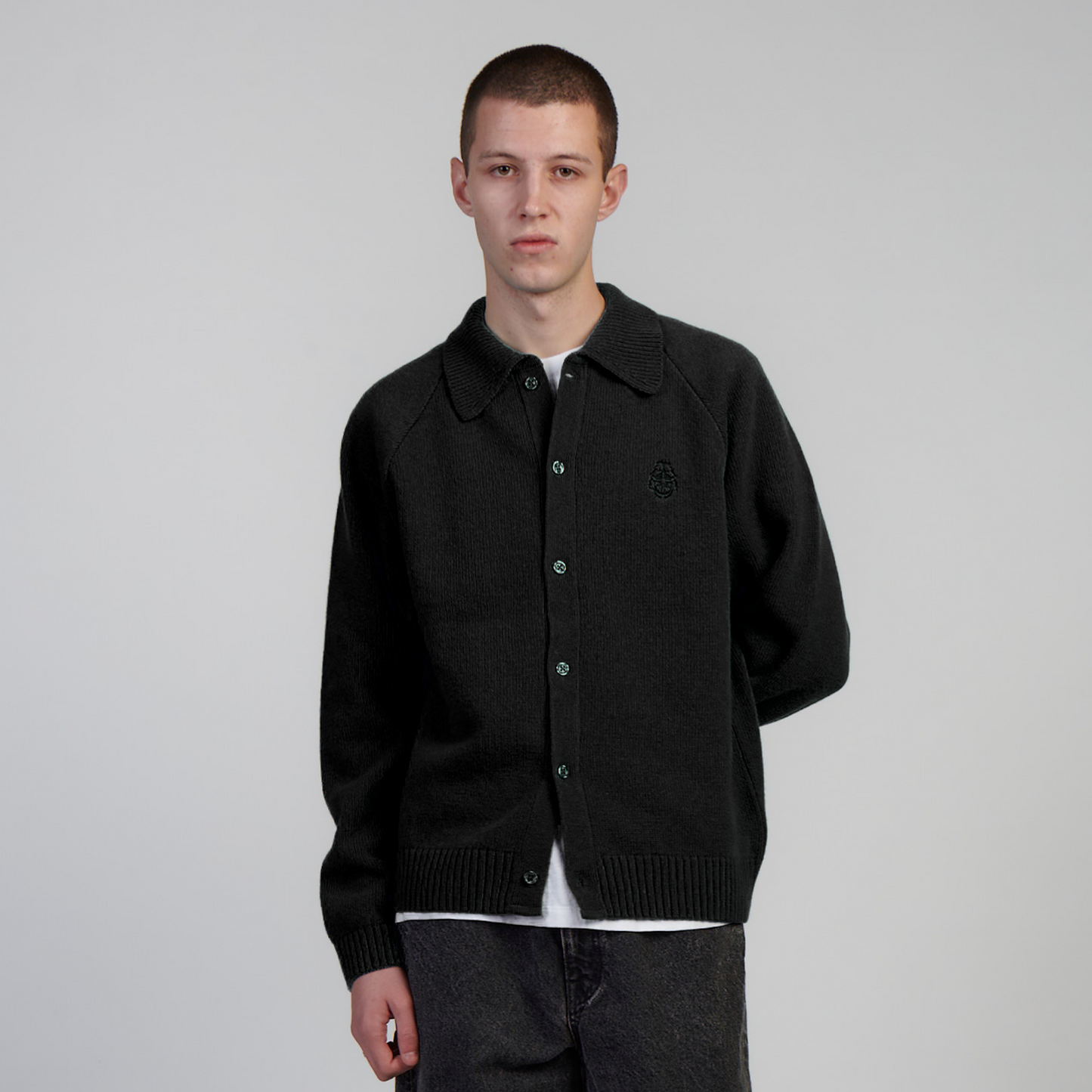 Mars Polo Cardigan Black