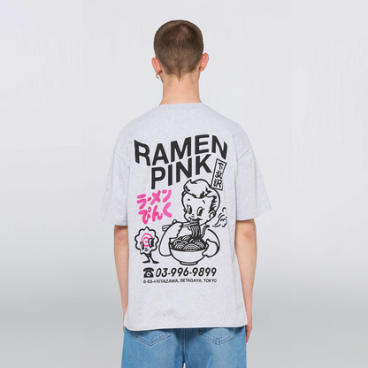 Ramen Pink T-Shirt Grey Marl