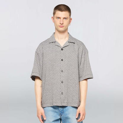 Saga Shirt Black / White (Kaleidoscope Weave)