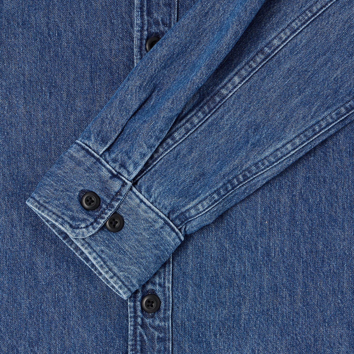 Sebastian Longsleeve Shirt Blue (Mid Stone Wash)