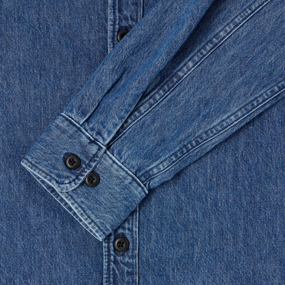 Sebastian Longsleeve Shirt Blue (Mid Stone Wash)