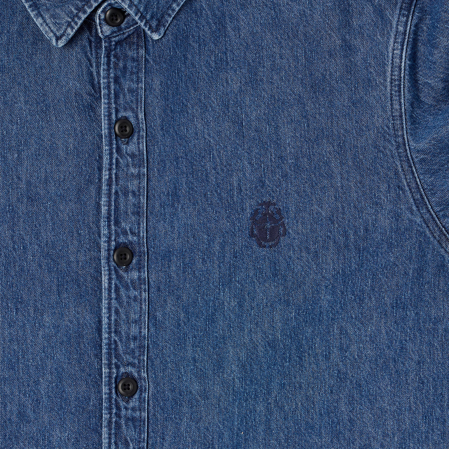 Sebastian Longsleeve Shirt Blue (Mid Stone Wash)