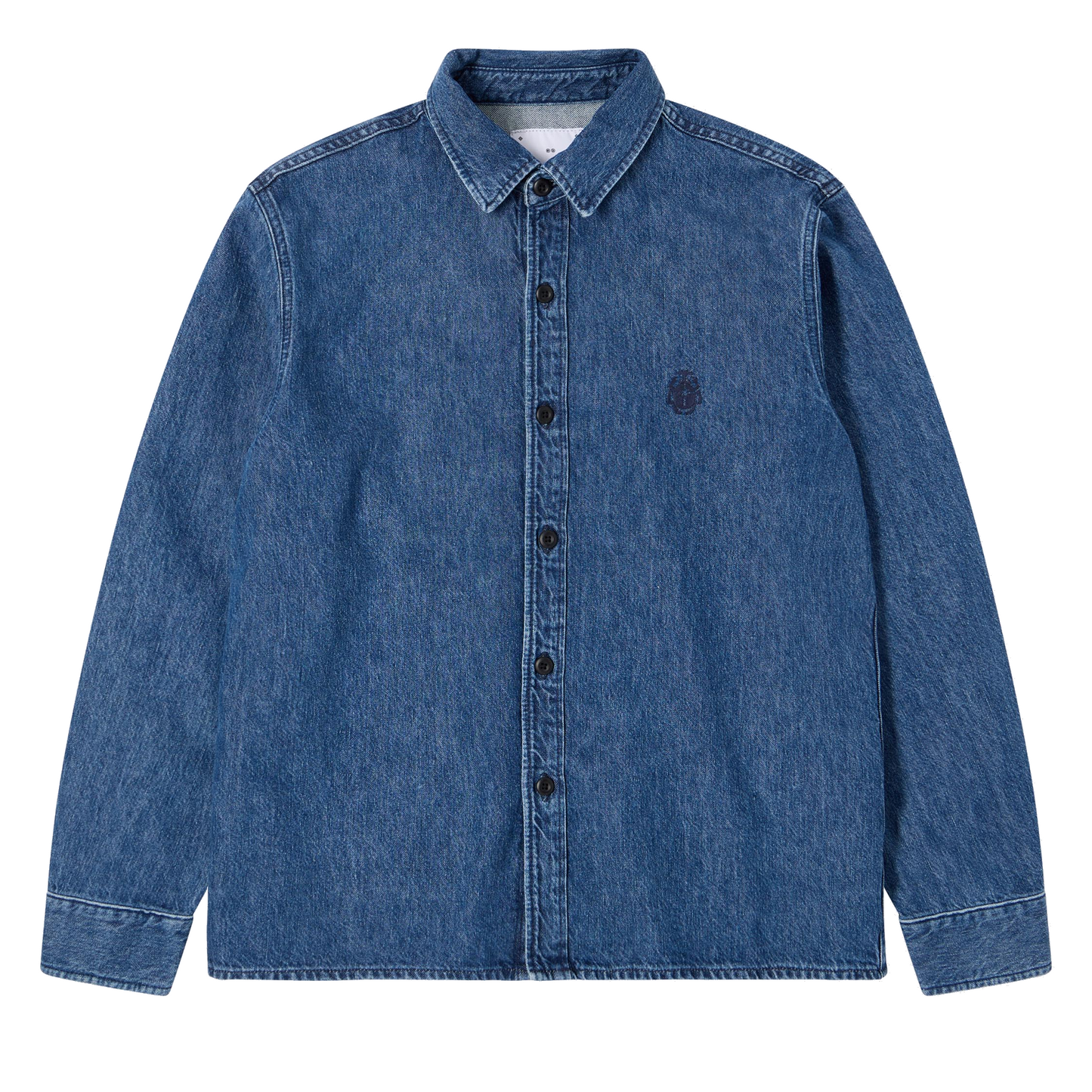 Sebastian Longsleeve Shirt Blue (Mid Stone Wash)