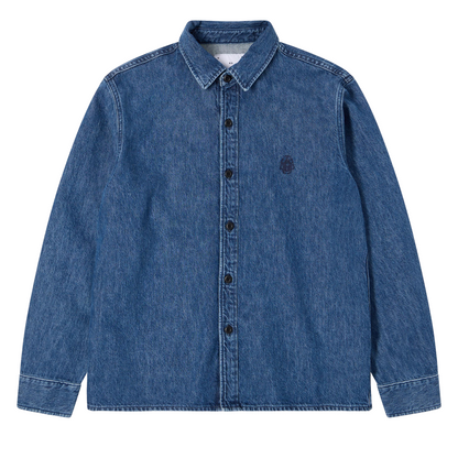 Sebastian Longsleeve Shirt Blue (Mid Stone Wash)