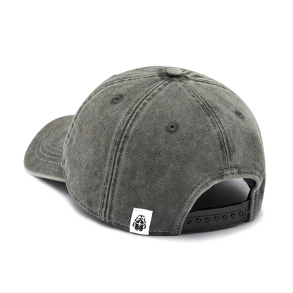 Soft Washed 6 Panel Cap Black (Stone Washed)