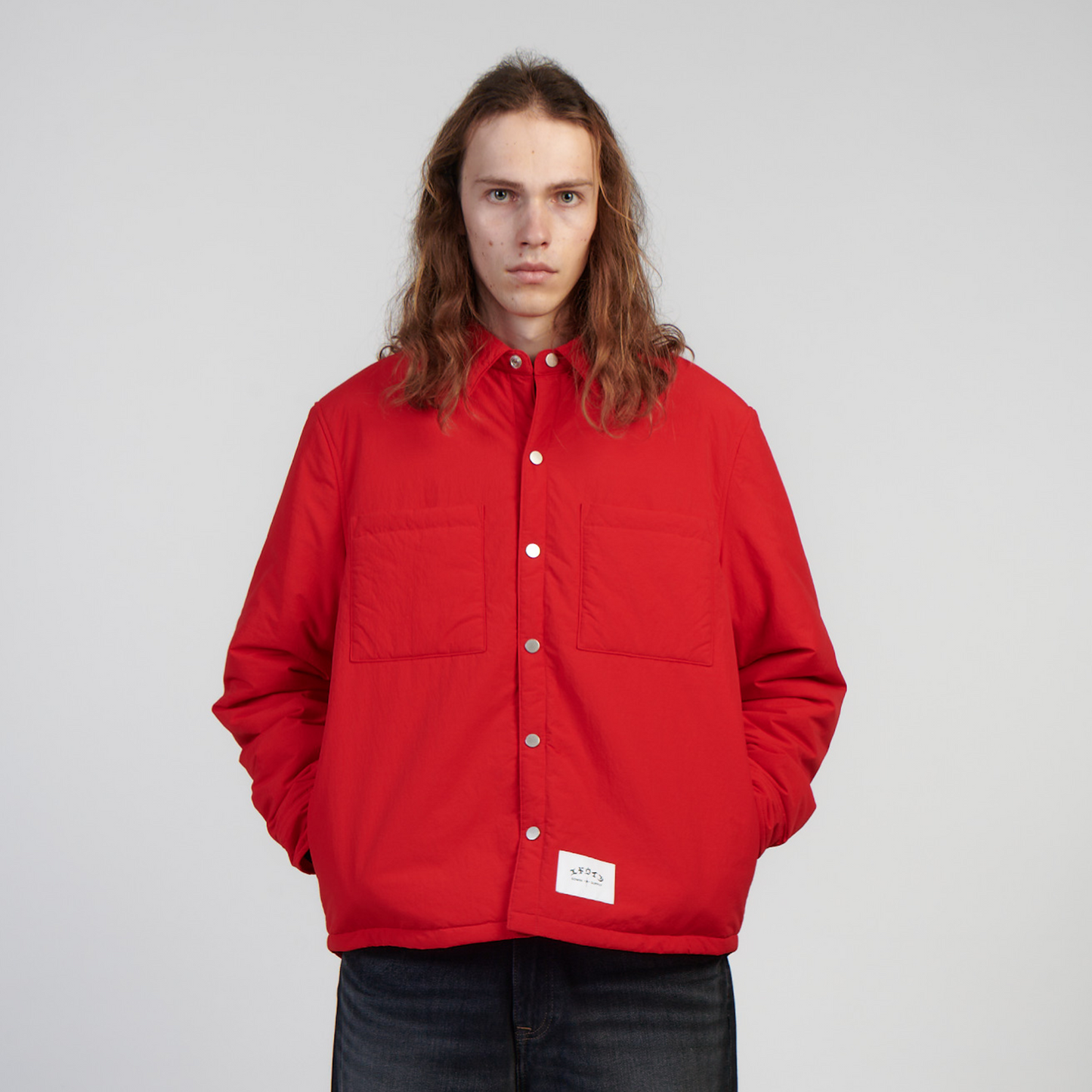 Sphere Padded Longsleeve Overshirt Fiery Red