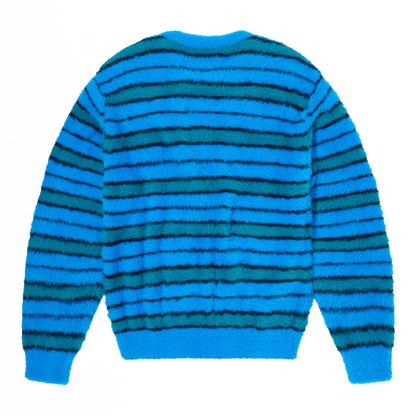 Striped Hairy Sweater Blue / Aqua / Black