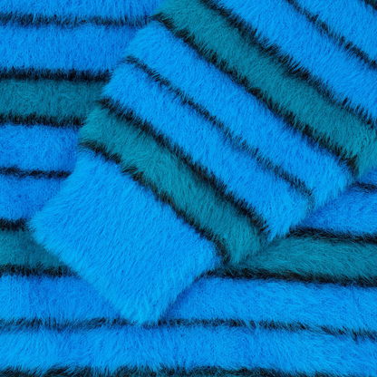 Striped Hairy Sweater Blue / Aqua / Black