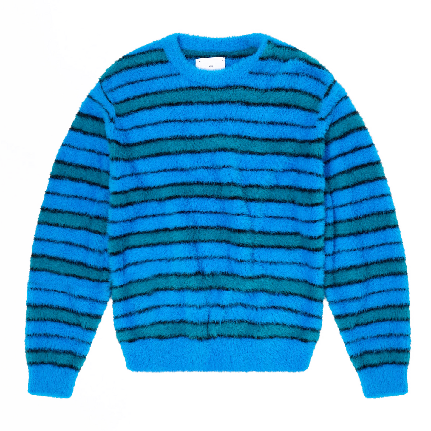 Striped Hairy Sweater Blue / Aqua / Black