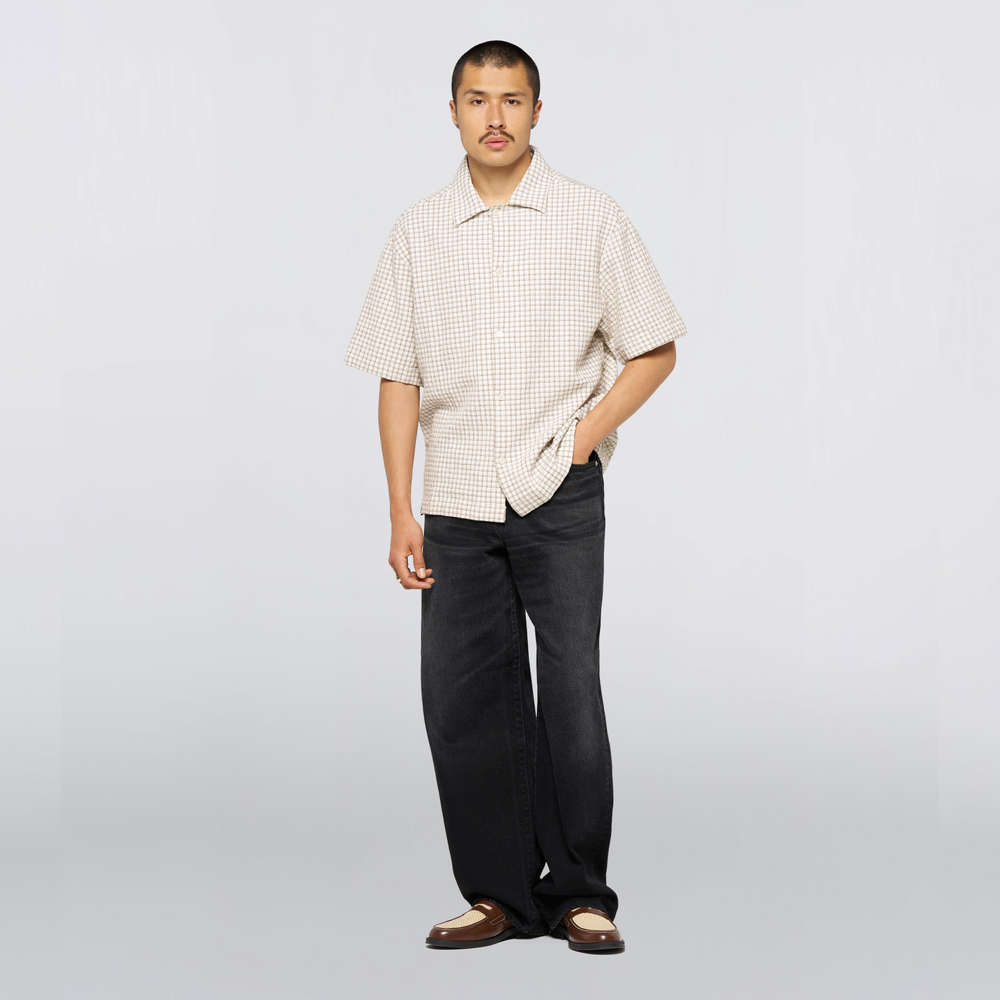 Zed Shirt White / Brown