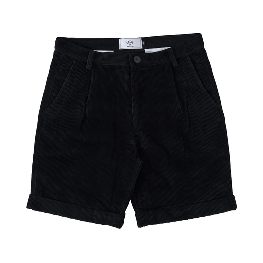 Corduroy Boxy Shorts Black