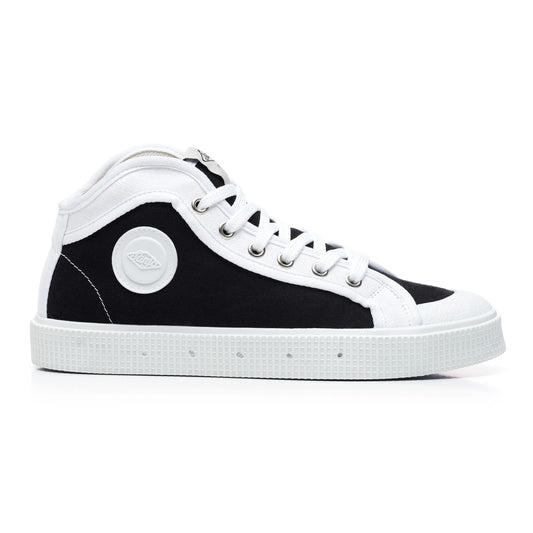 sanjo k100 black and white sneakers, side view