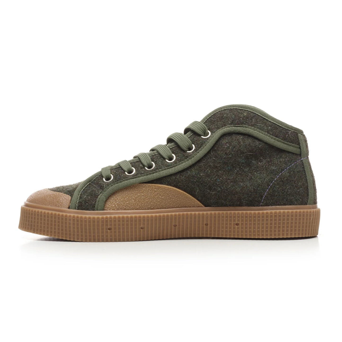 Sanjo K100 Burel Moss Sneakers, side view