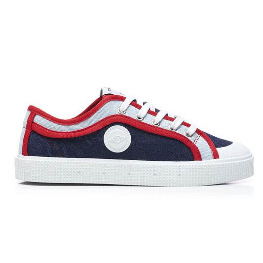 Sanjo K200 Denim and Red Sneakers, side view