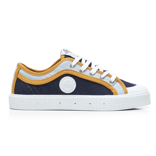 Sanjo K200 Denim and Yellow Sneakers, side view