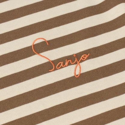 Stripes 80 Crop Top Cappuccino / Ecru