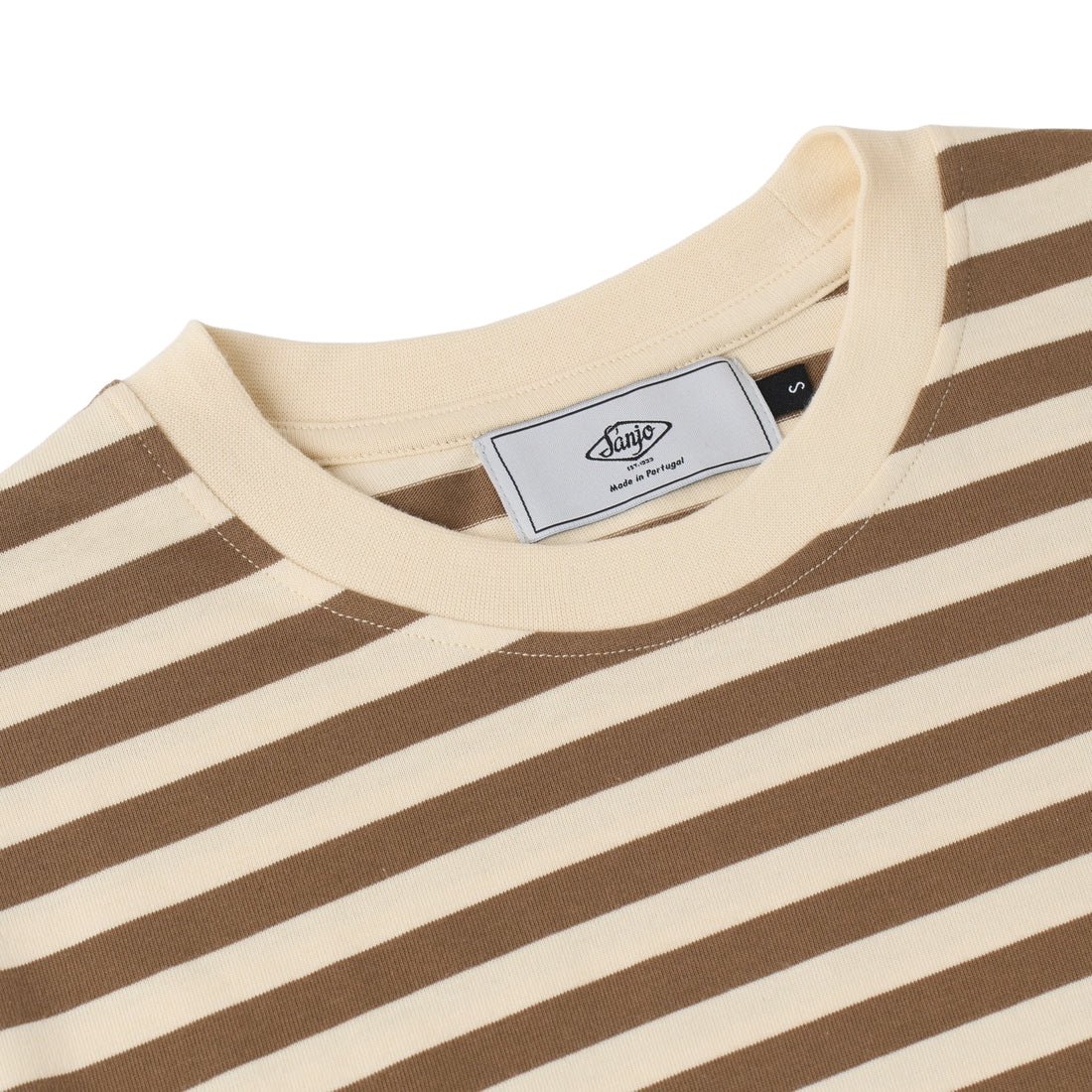 Stripes 80 Crop Top Cappuccino / Ecru