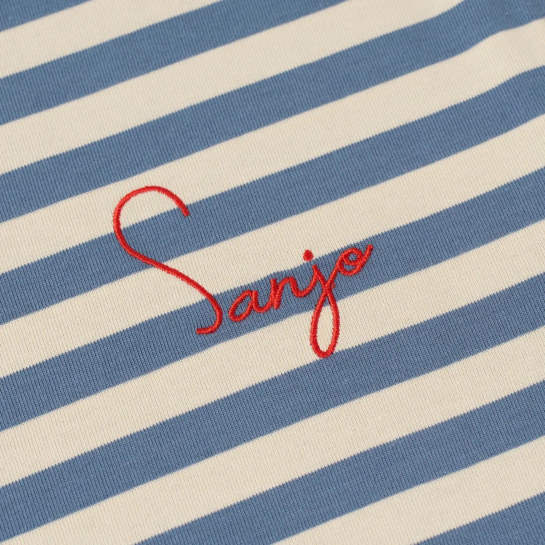 Stripes 80 Crop Top Denim / Ecru