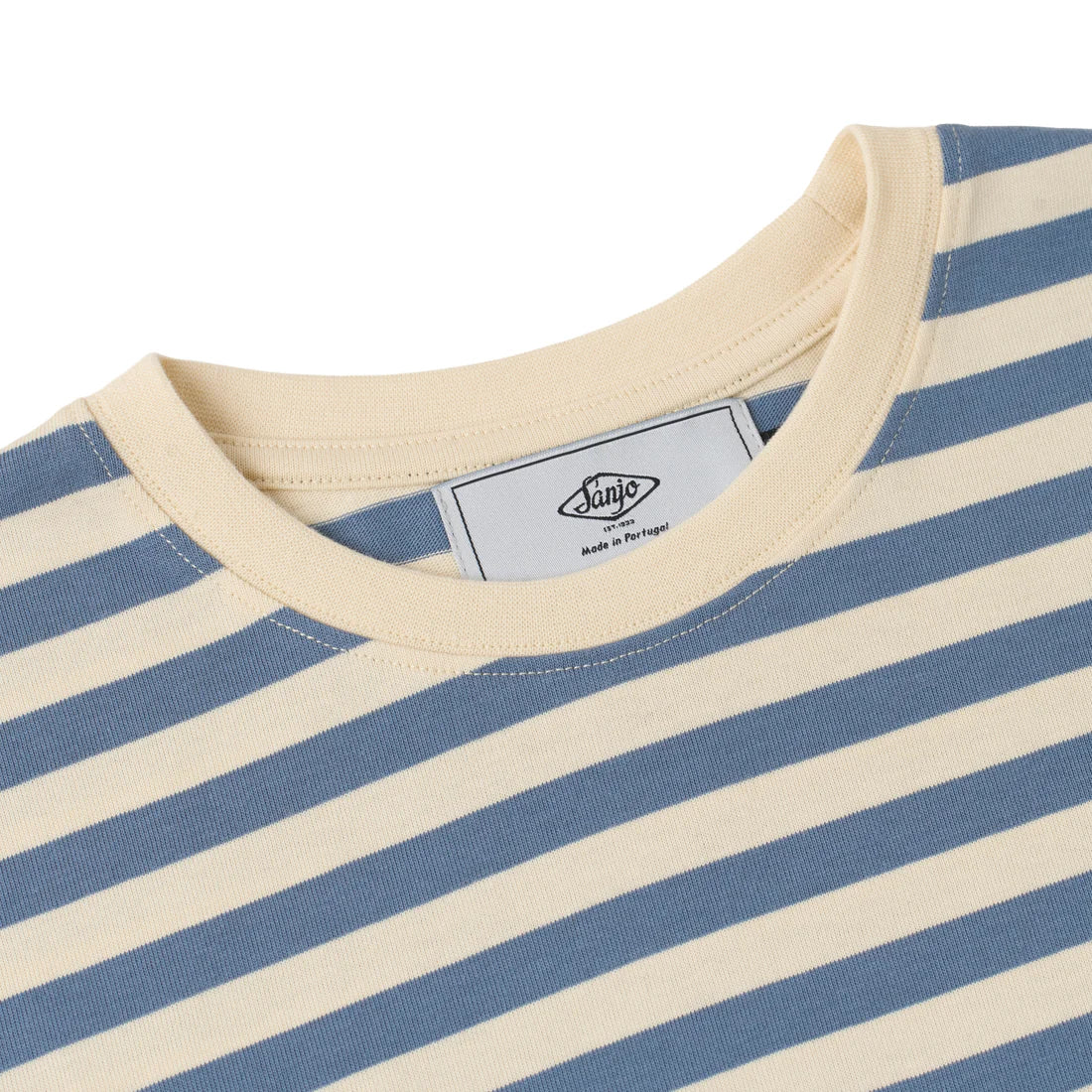 Stripes 80 Crop Top Denim / Ecru