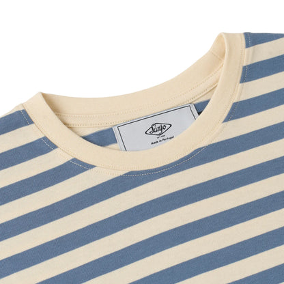 Stripes 80 Crop Top Denim / Ecru