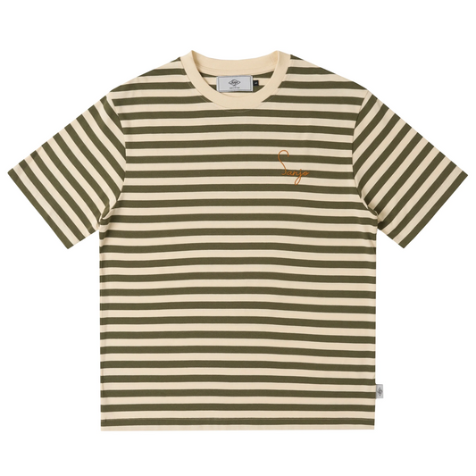 Stripes 80 T-Shirt Kaki / Ecru