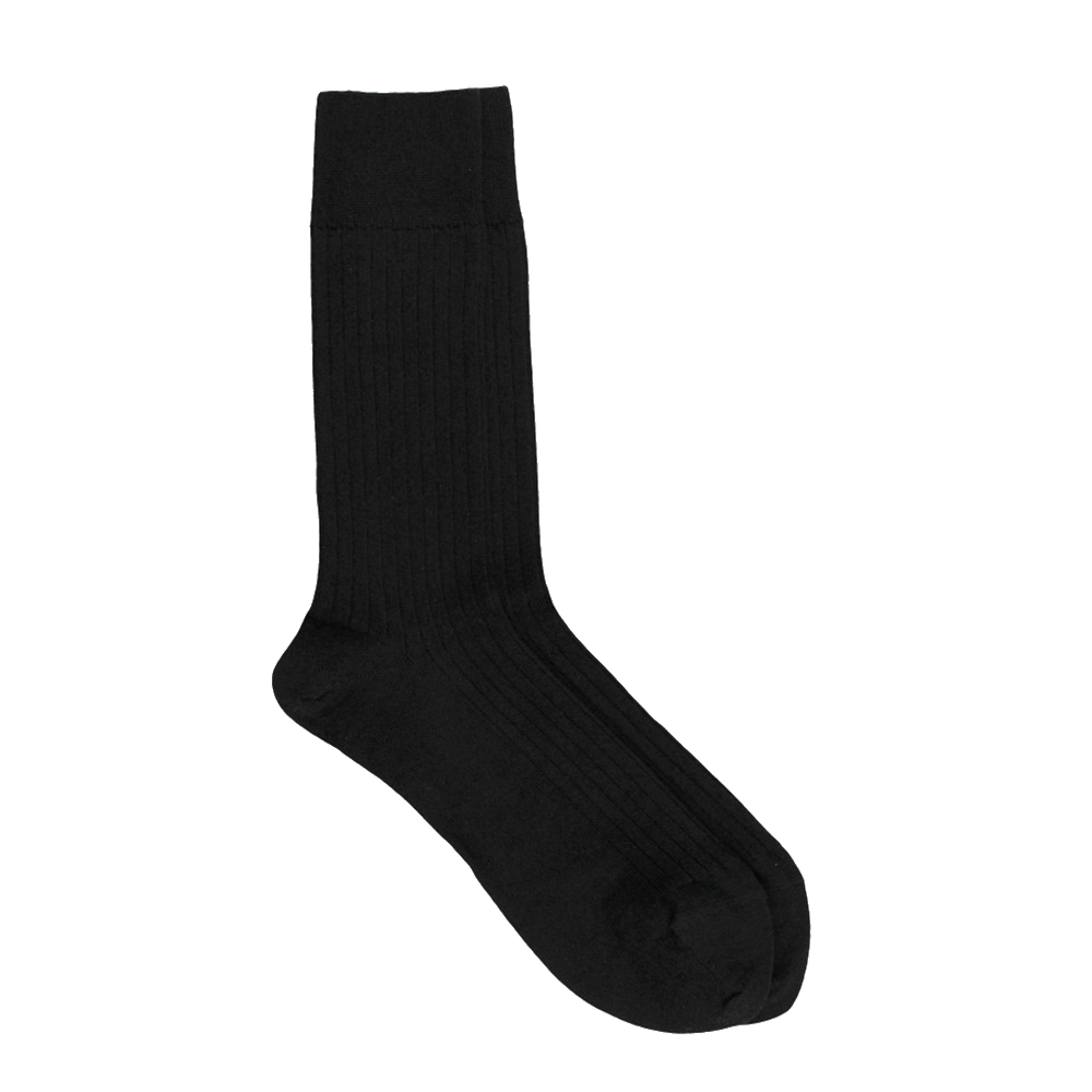 Merino Wool Fluted Socks Black | Sky Walker