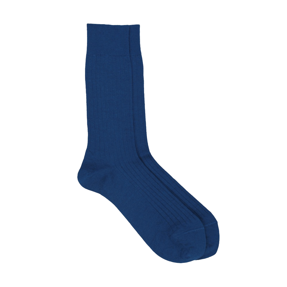 Merino Wool Fluted Socks Blue | Sky Walker