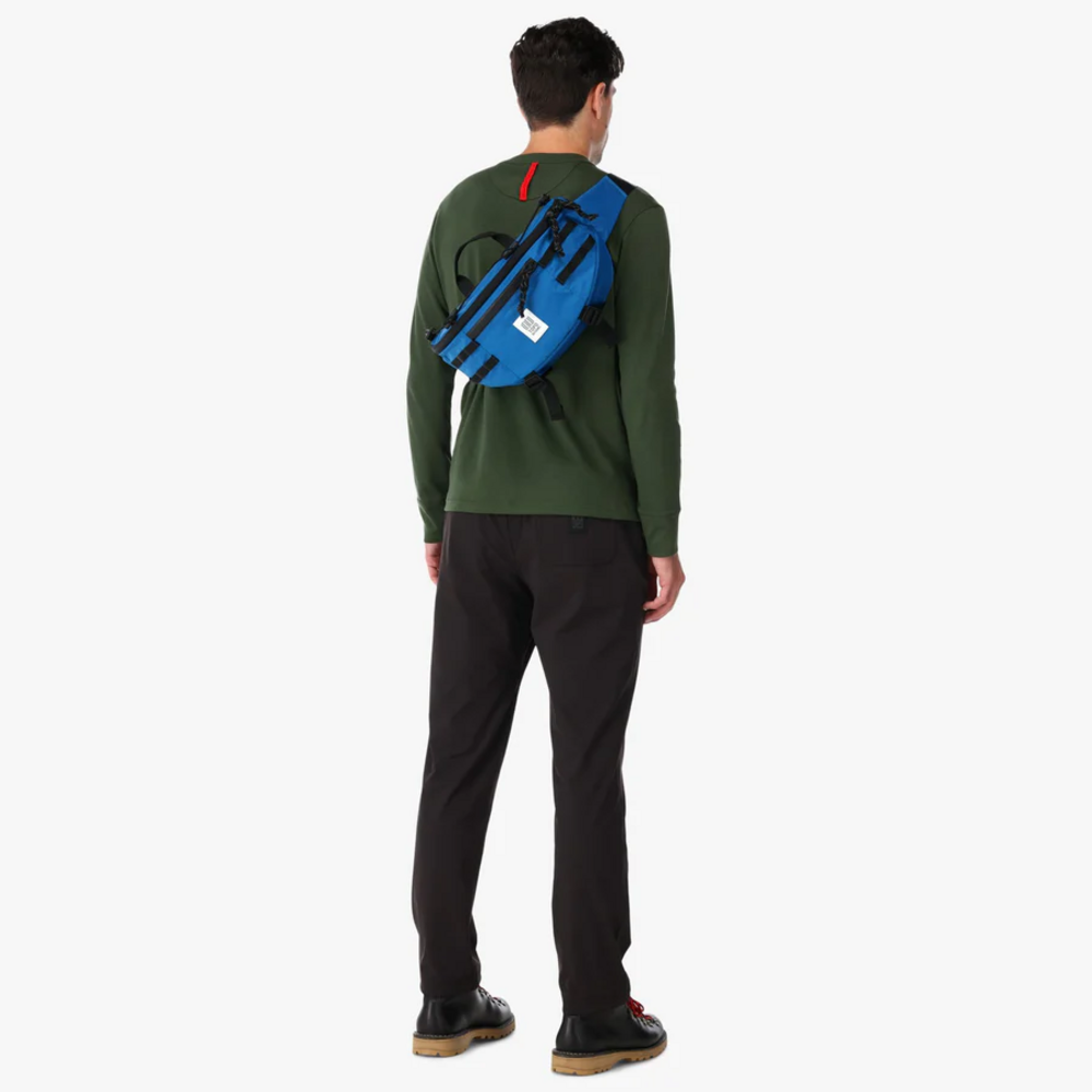 Topo Designs Mountain Sling Bag Pond Blue/Olive, Cross-over pack